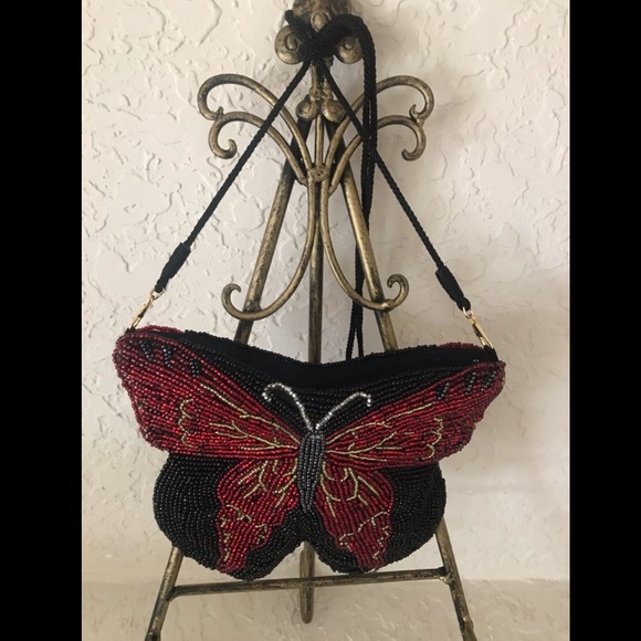 Neiman Marcus Handbags - Neiman Marcus Beaded Butterfly Purse
